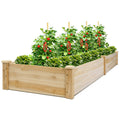 Costway Wooden Vegetable Raised Garden Bed Patio Backyard Grow Flowers Plants Planter Wood