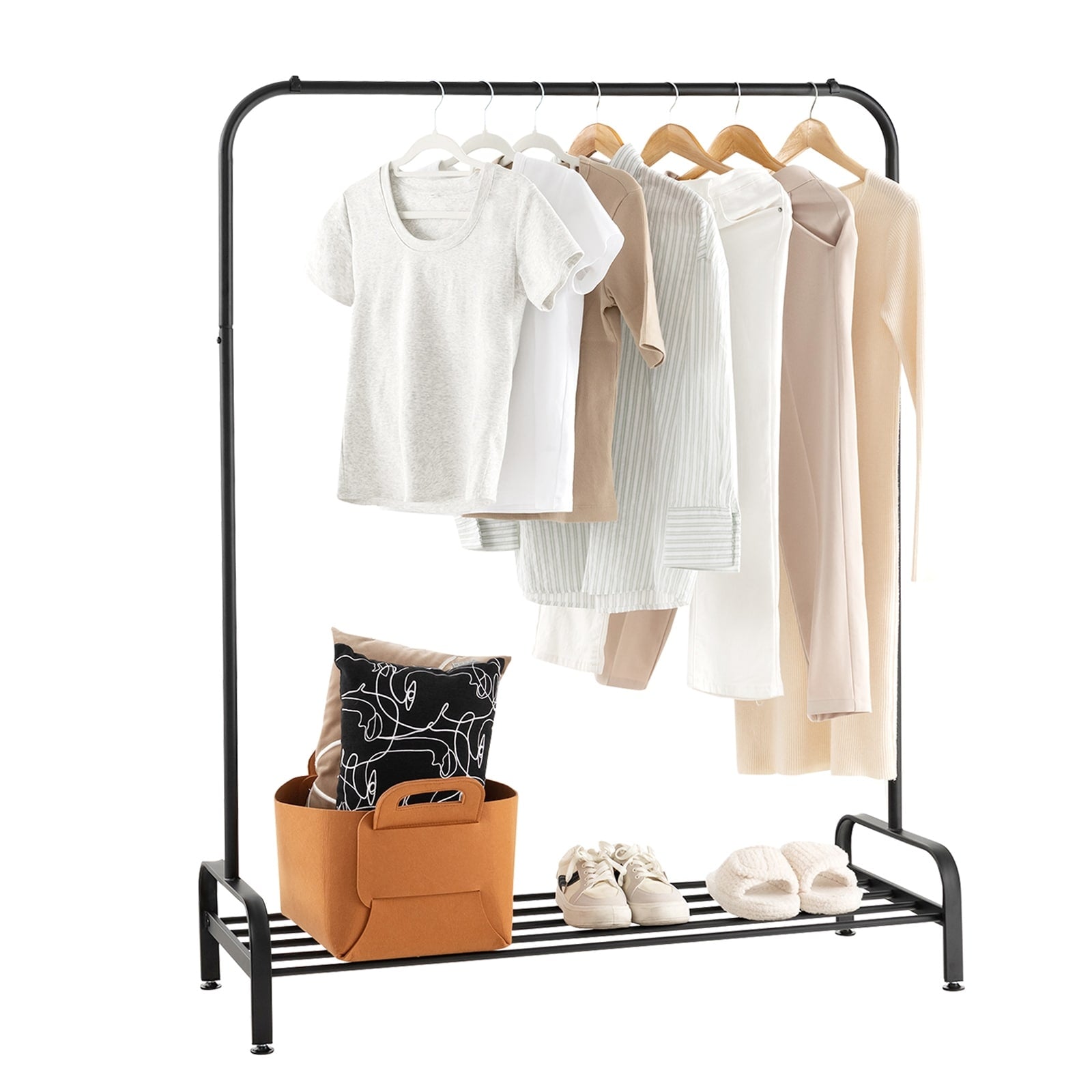 Costway Industrial Metal Garment Rack Heavy Duty Floor Cloth Rack W