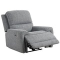 Cote Power Recliner Chair Gray Boucle Pillow Top Arms Solid Wood