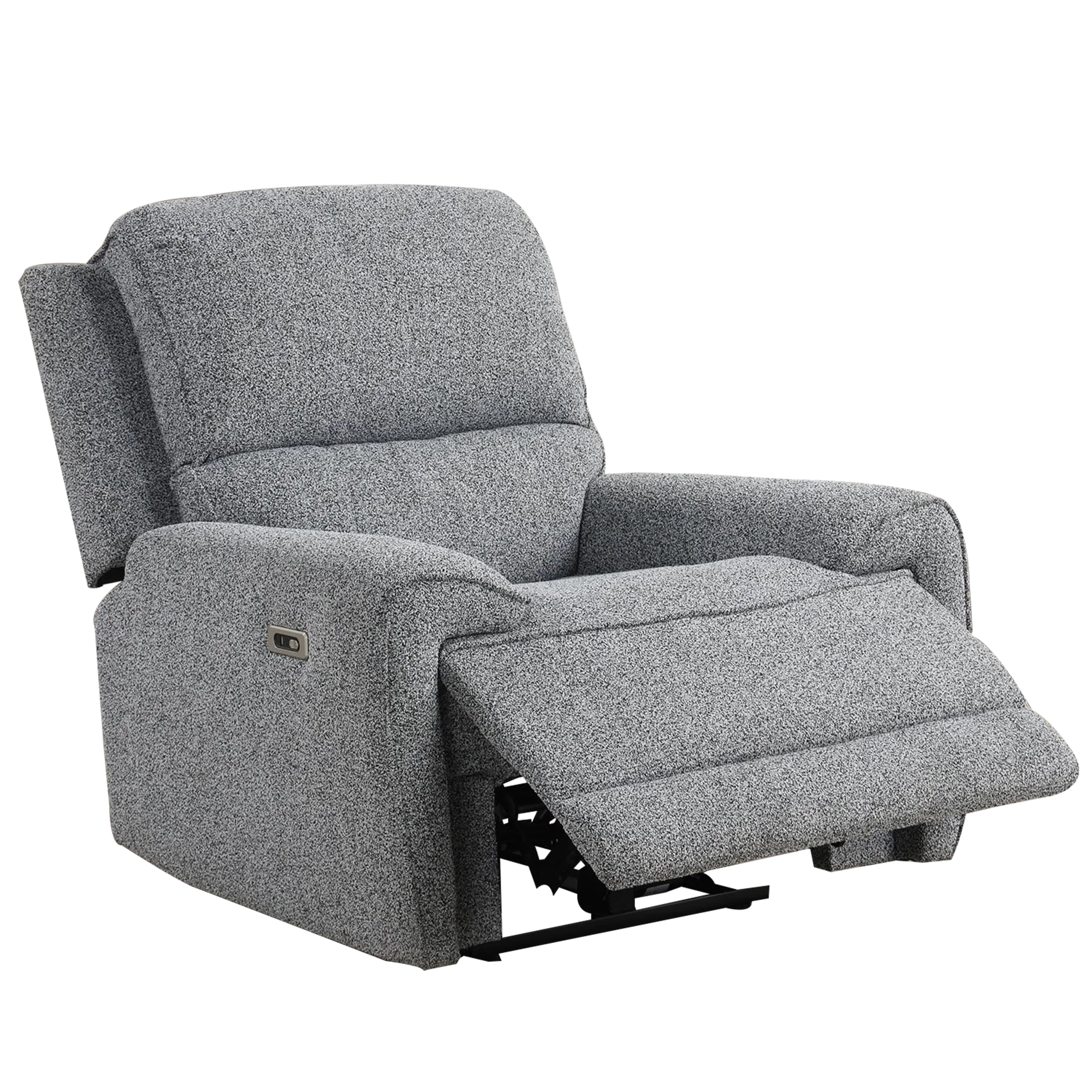 Cote Power Recliner Chair Gray Boucle Pillow Top Arms Solid Wood