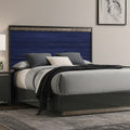 Cote Queen Bed Slat Panel Headboard Ash Gray And Indigo Blue Wood