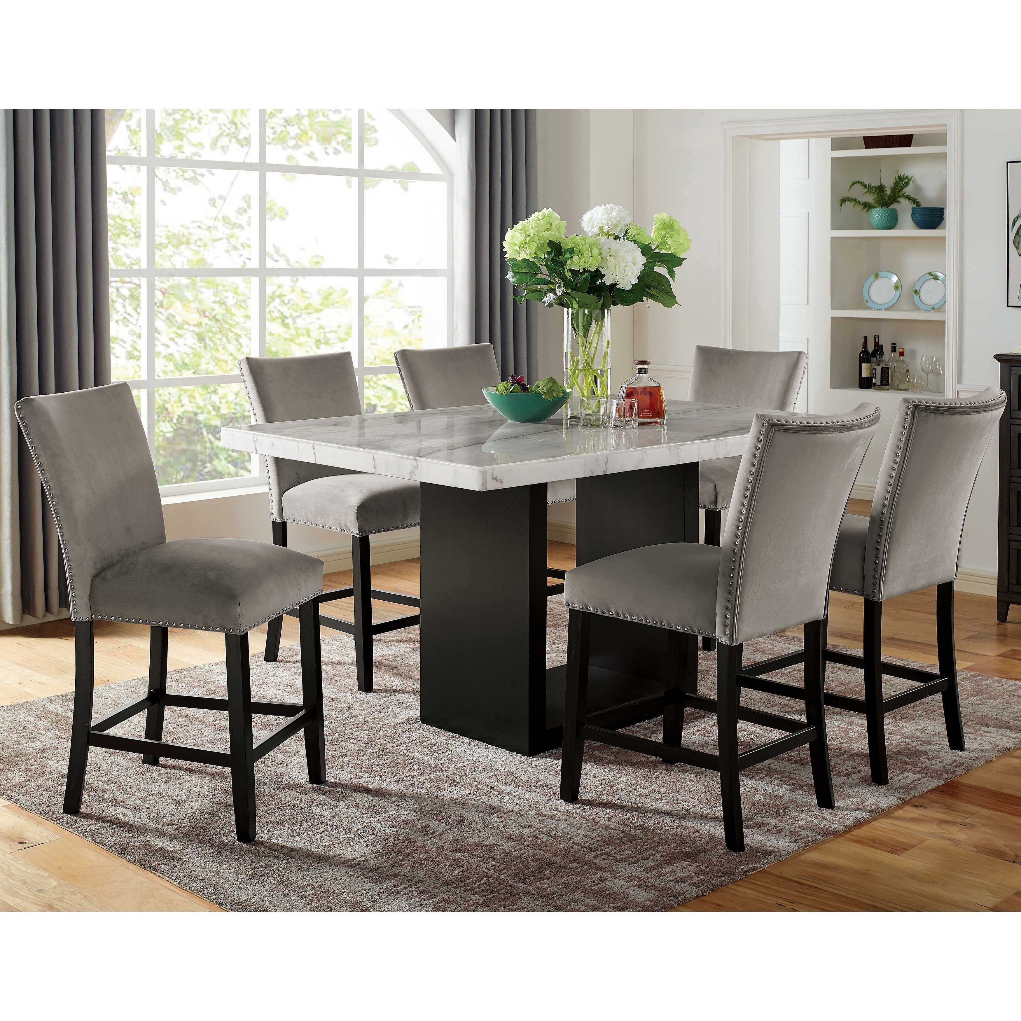 Furniture Of America Cots 7 Piece Counter Height Dining Set