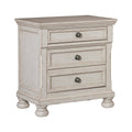 Cottage 2 Drawer Nightstand With Molded Details And Bun Feet Antique White