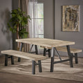 Cottage 3 Piece Acacia Wood Picnic Dining Set By Christopher Knight Home