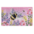 Cottage Garden Pink Florals Bee Embossed Door Mat 30 X 18