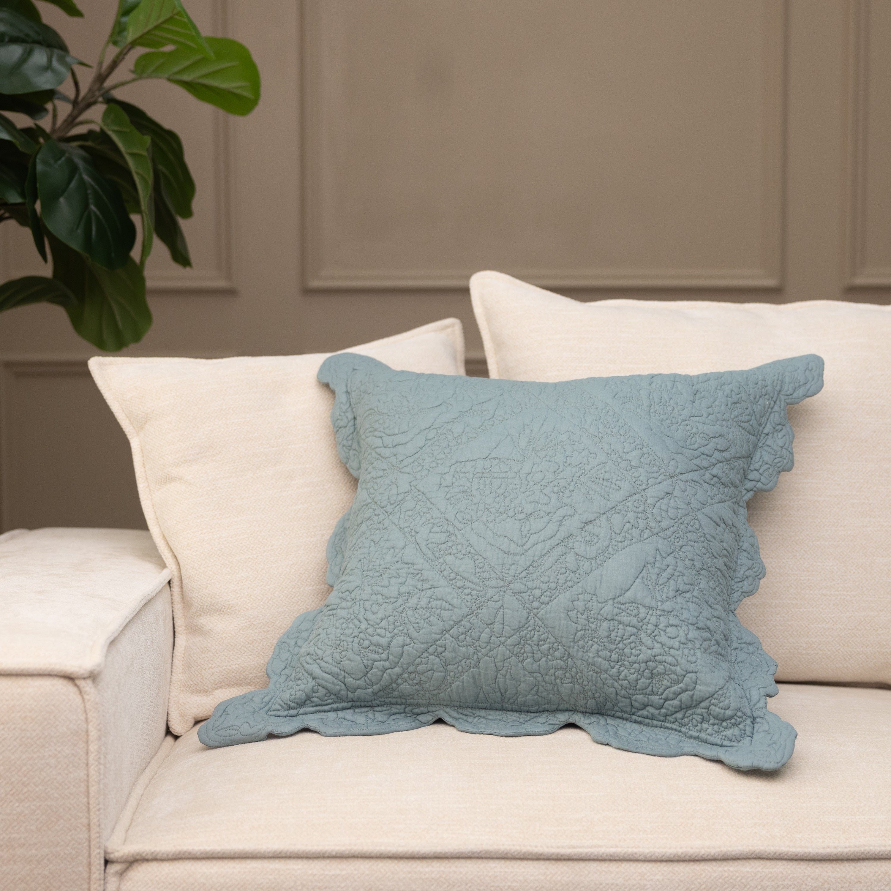 Cottage Home Carla Buttercup Cotton 20 Inch Throw Pillow 20X20