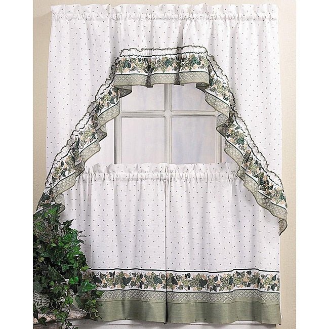 Cottage Ivy 24 Inch Curtain Tier Swag Set