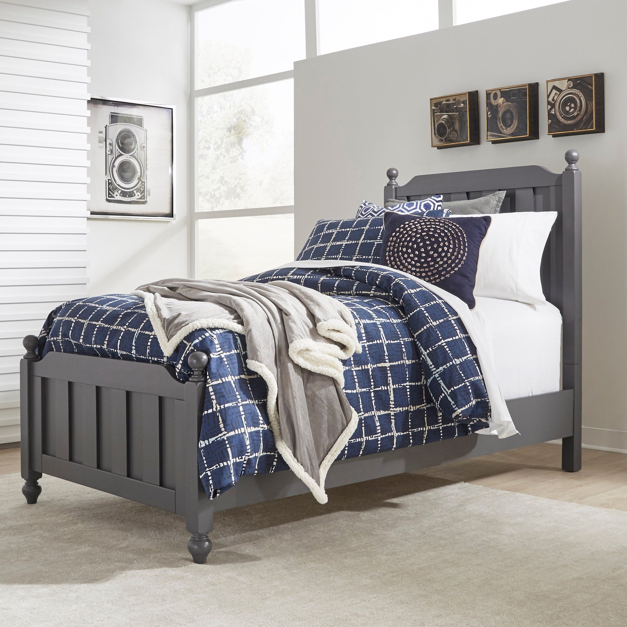 Liberty Cottage View Dark Grey Full Panel Bed