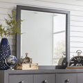 Liberty Cottage View Dark Grey Rubberwood Glass Mirror