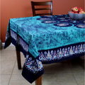Multi Batik Floral Paisley Tablecloth Rectangular Cotton 60X90 Emerald Green 60 X 90 Inches