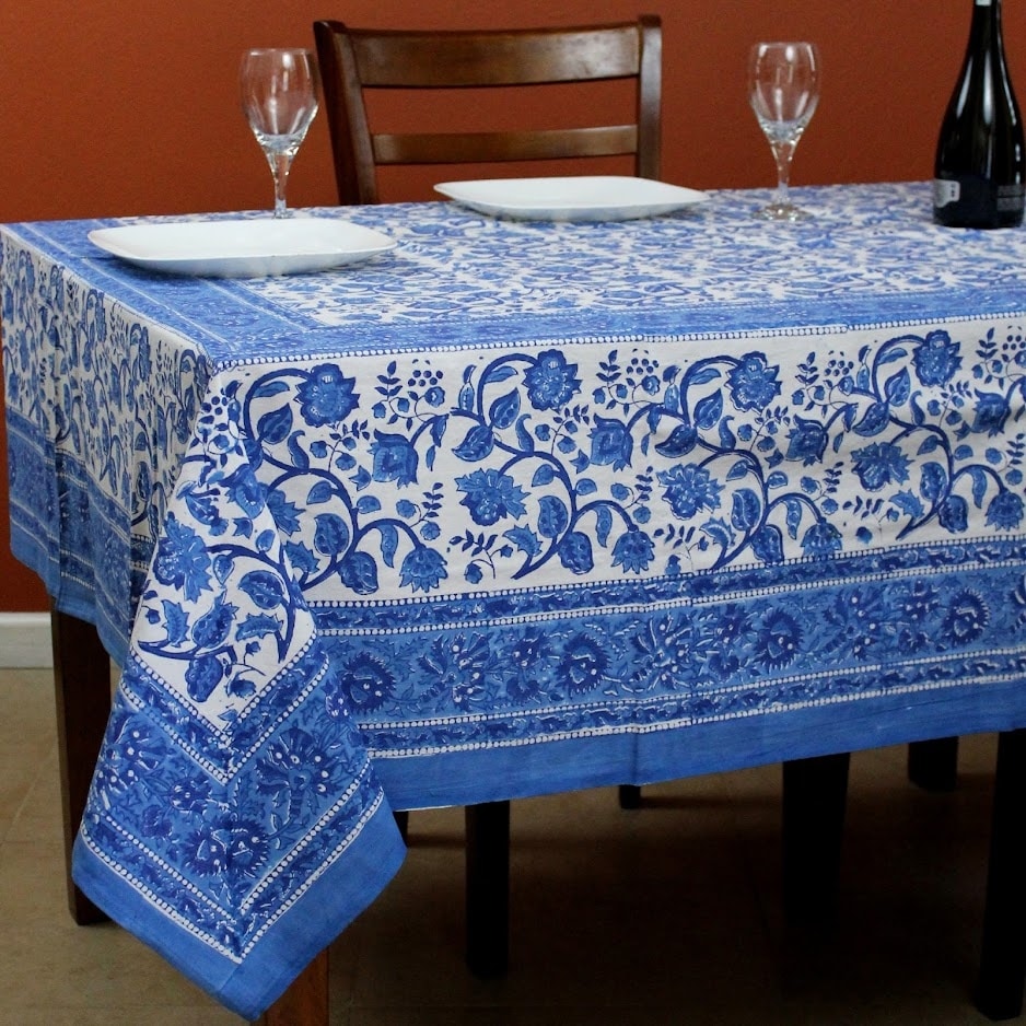Cotton Rajasthan Block Print Tapestry Tablecloth Spread Throw Beach Sheet Dorm Decor