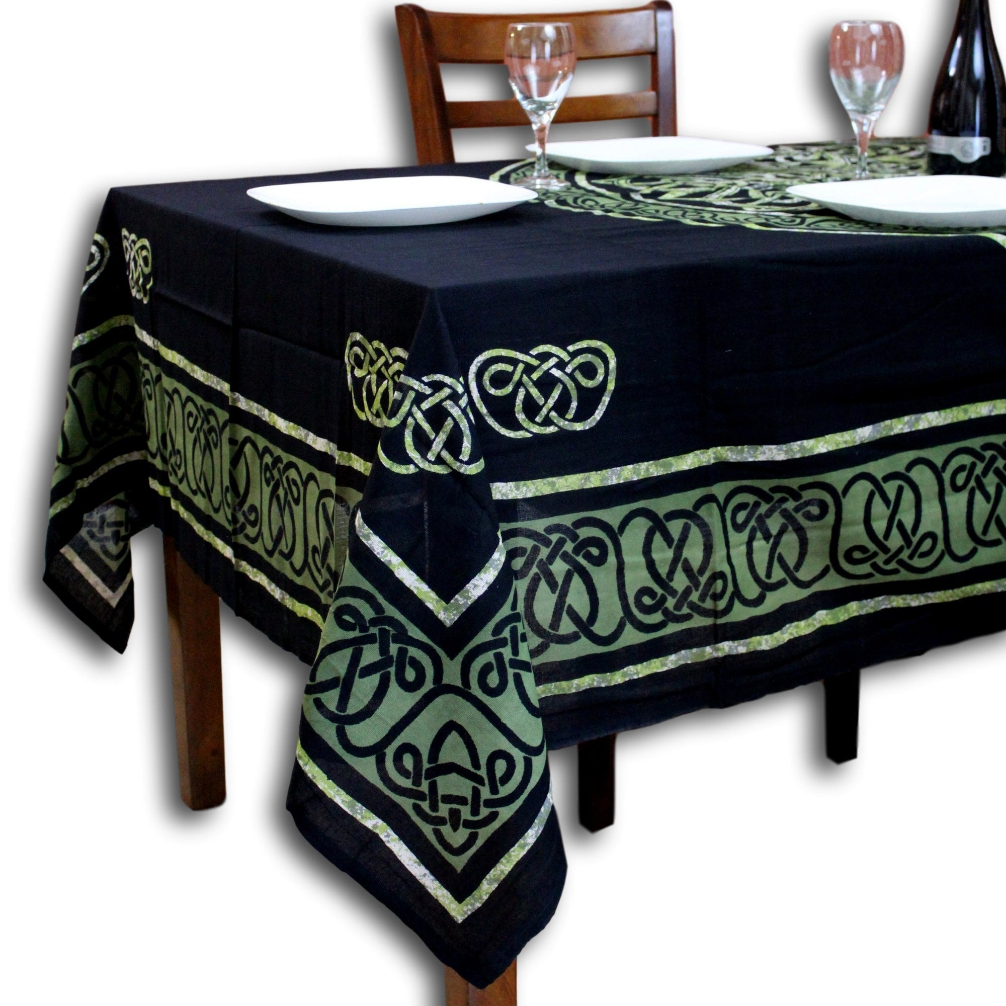 Cotton Celtic Circle Wheel Of Life Tapestry Wall Hanging Spread Green Twin 70X106 Full 88X106 Queen 106X106 King 110X110