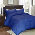 Reversible Cotton Diamond Damask Down Alternative 3 Piece Comforter Set