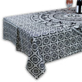 Cotton Elephant Floral Paisley Tablecloth Rectangular Blue Pink Orange Black White 55 X 85 Inches