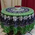 Handmade 100 Cotton Elephant Mandala Floral 81 Round Tablecloth