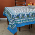 Handmade 100 Cotton Floral Elephant Tablecloth 60X60 Square Olive Green Purple
