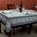 Cotton French Country Floral Tablecloth Square 72X72 Inches Napkins Black Green