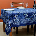 Handmade 100 Cotton Dabu Indian Tapestry Tablecloth Spread Twin Full Indigo Blues C