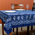 Handmade 100 Cotton Dabu Indian Tapestry Tablecloth Spread Twin Indigo Blues B