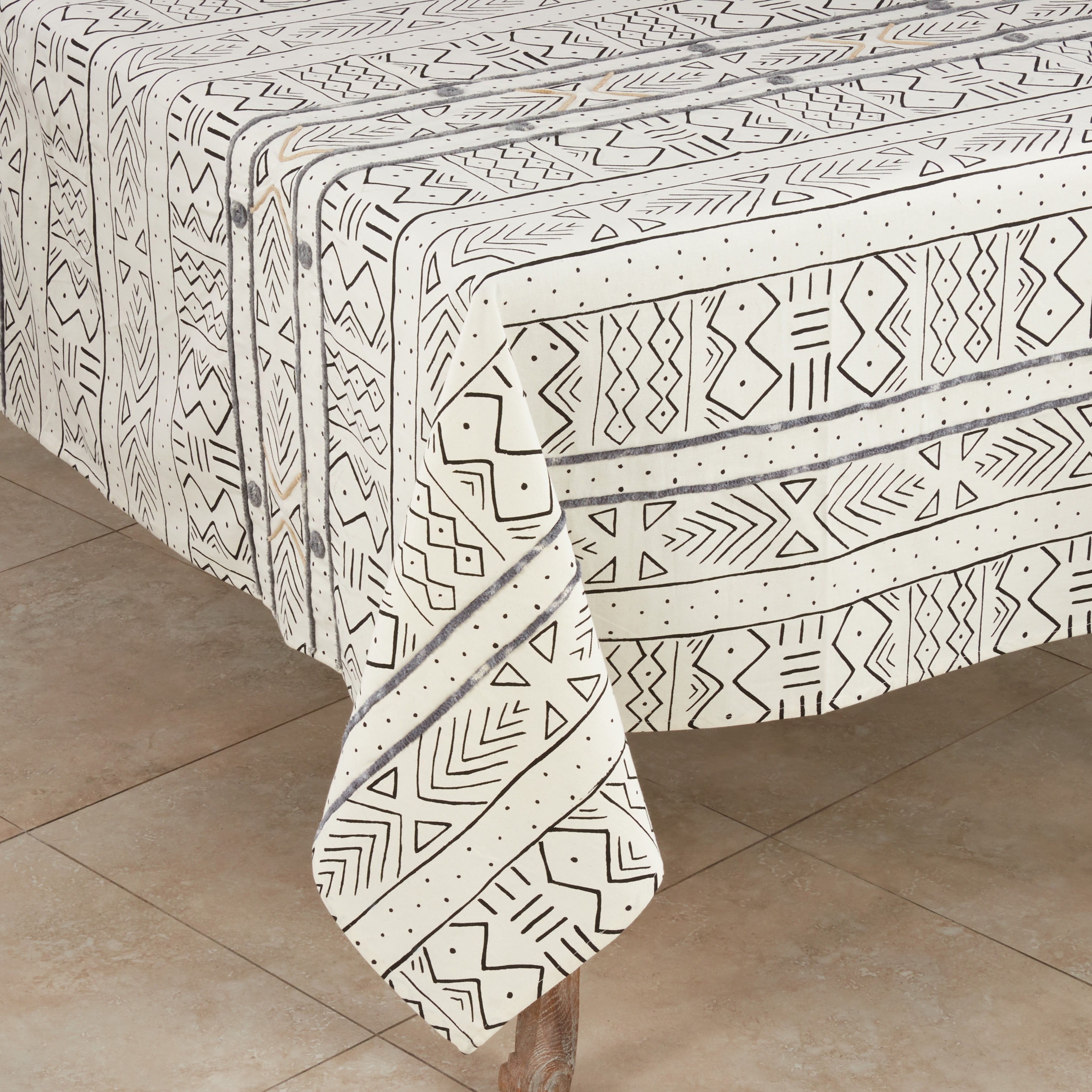 Cotton Mud Cloth Tablecloth