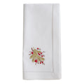Cotton Napkins With Embroidered Berry Branch Design Set Of 6 .