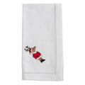 Cotton Napkins With Embroidered Reindeer Design Set Of 6