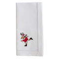 Cotton Napkins With Embroidered Running Reindeer Design Set Of 6