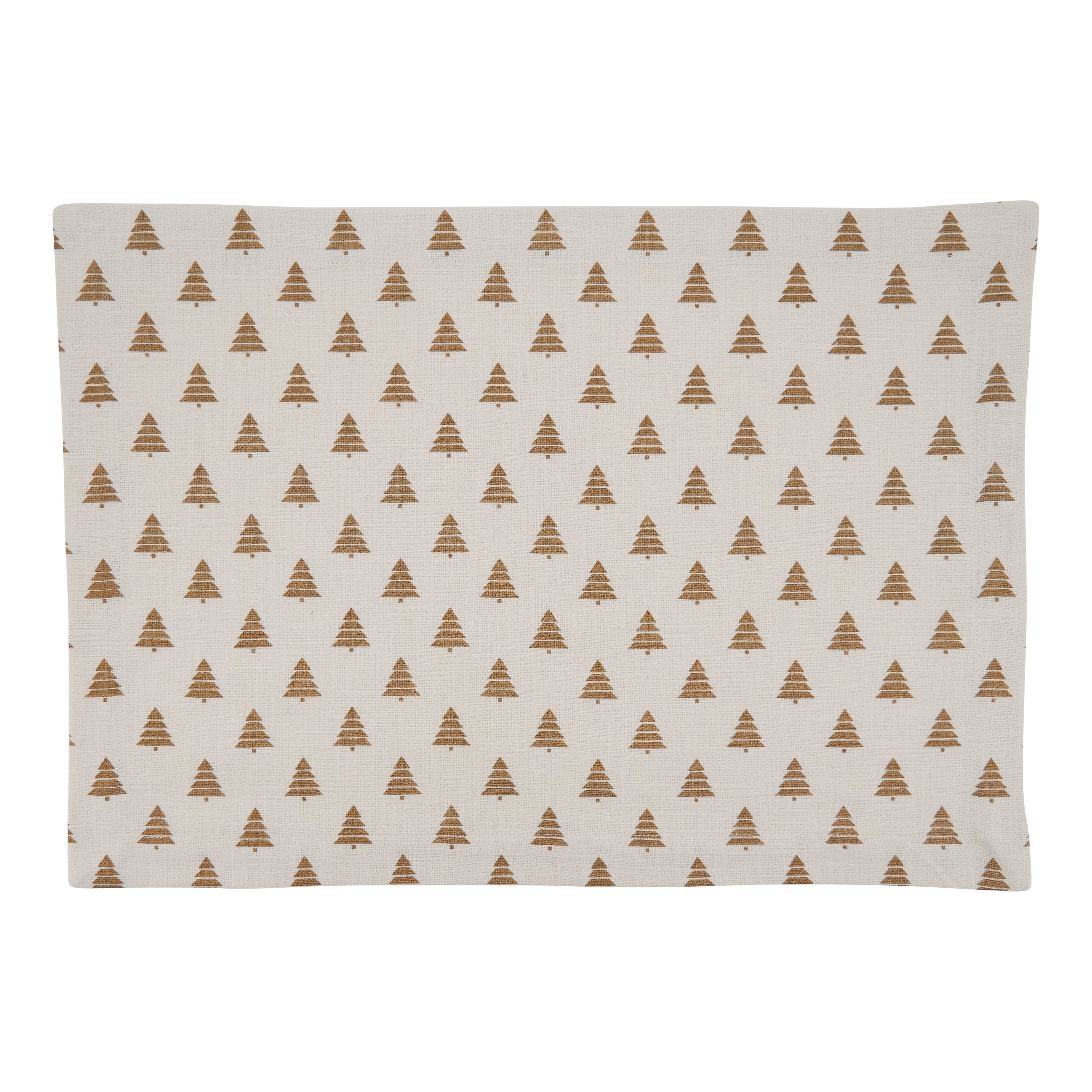 Cotton Placemats With Christmas Trees Design Set Of 4