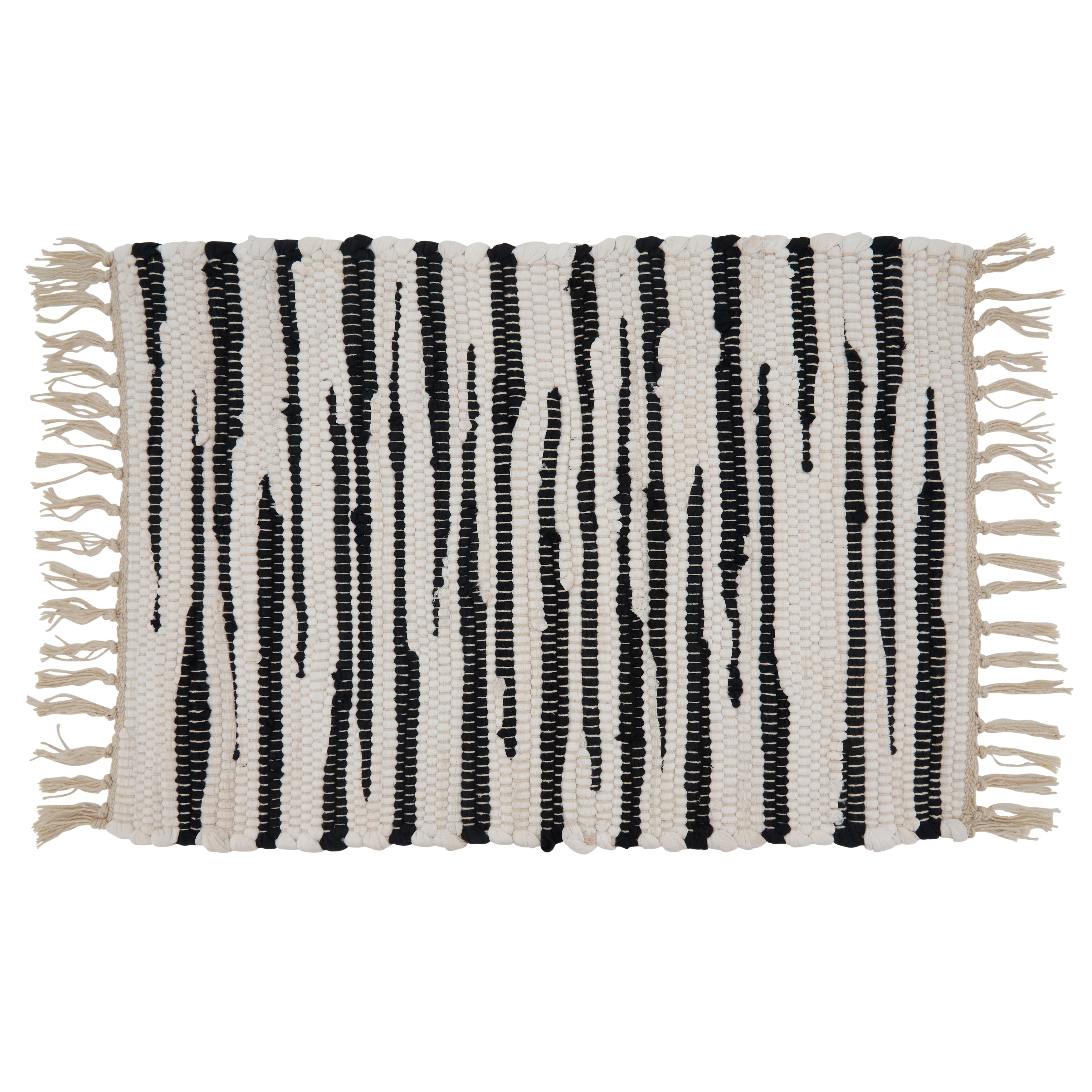 Cotton Placemats With Zebra Chindi Design Set Of 4