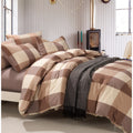 Copper Grove Gyumri Cotton Plaid Windowpane Check 3 Piece Duvet Cover Set