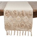 Saro Lifestyle Moroccan Pom Pom Design Cotton Runner