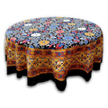 Sunflower Print Cotton Floral Tablecloth Round Square Yellow Black Blue Red