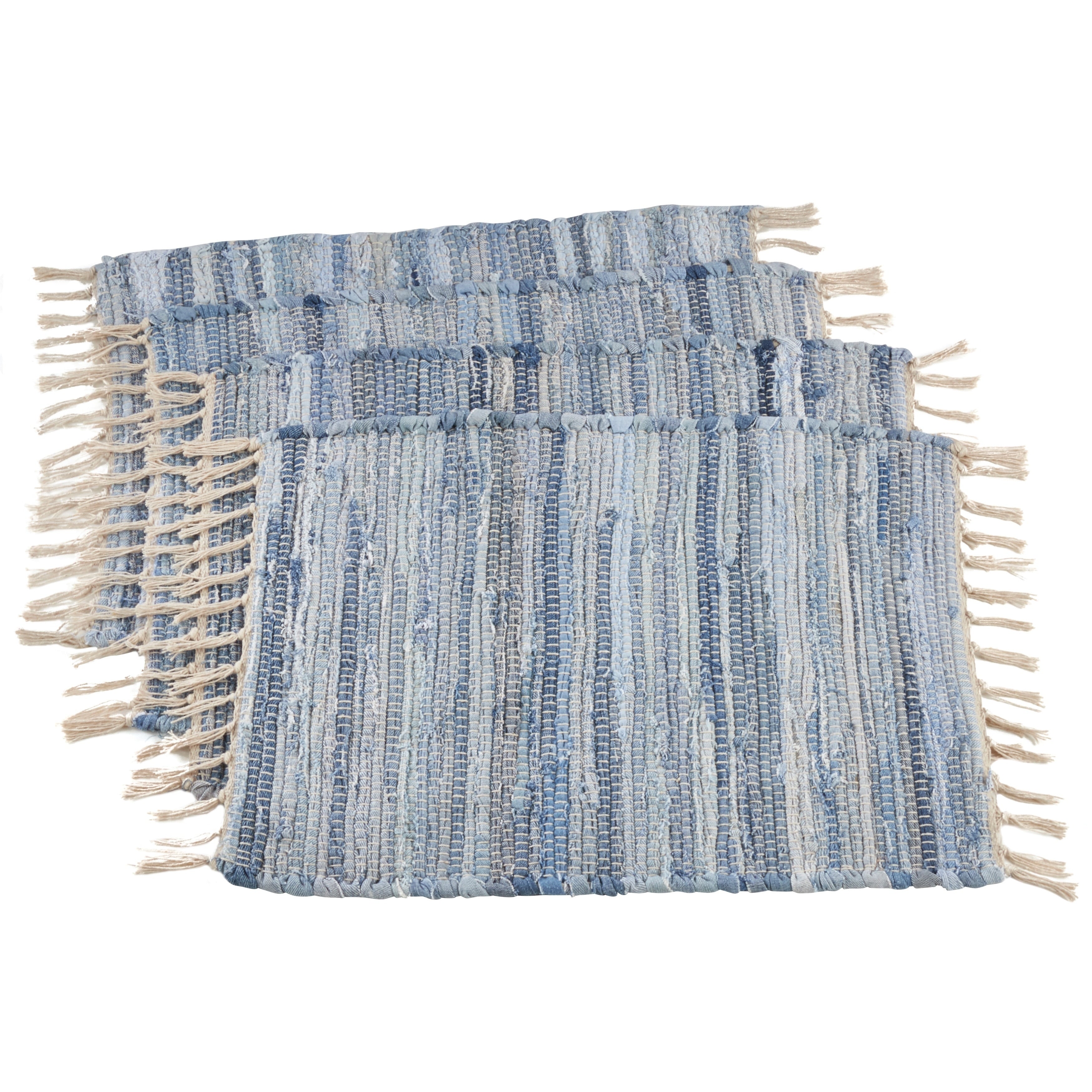 Cotton Table Mats With Chindi Design Set Of 4