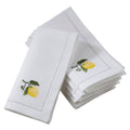 Saro Lifestyle Cotton Table Napkins With Embroidered Lemon Design Set Of 6