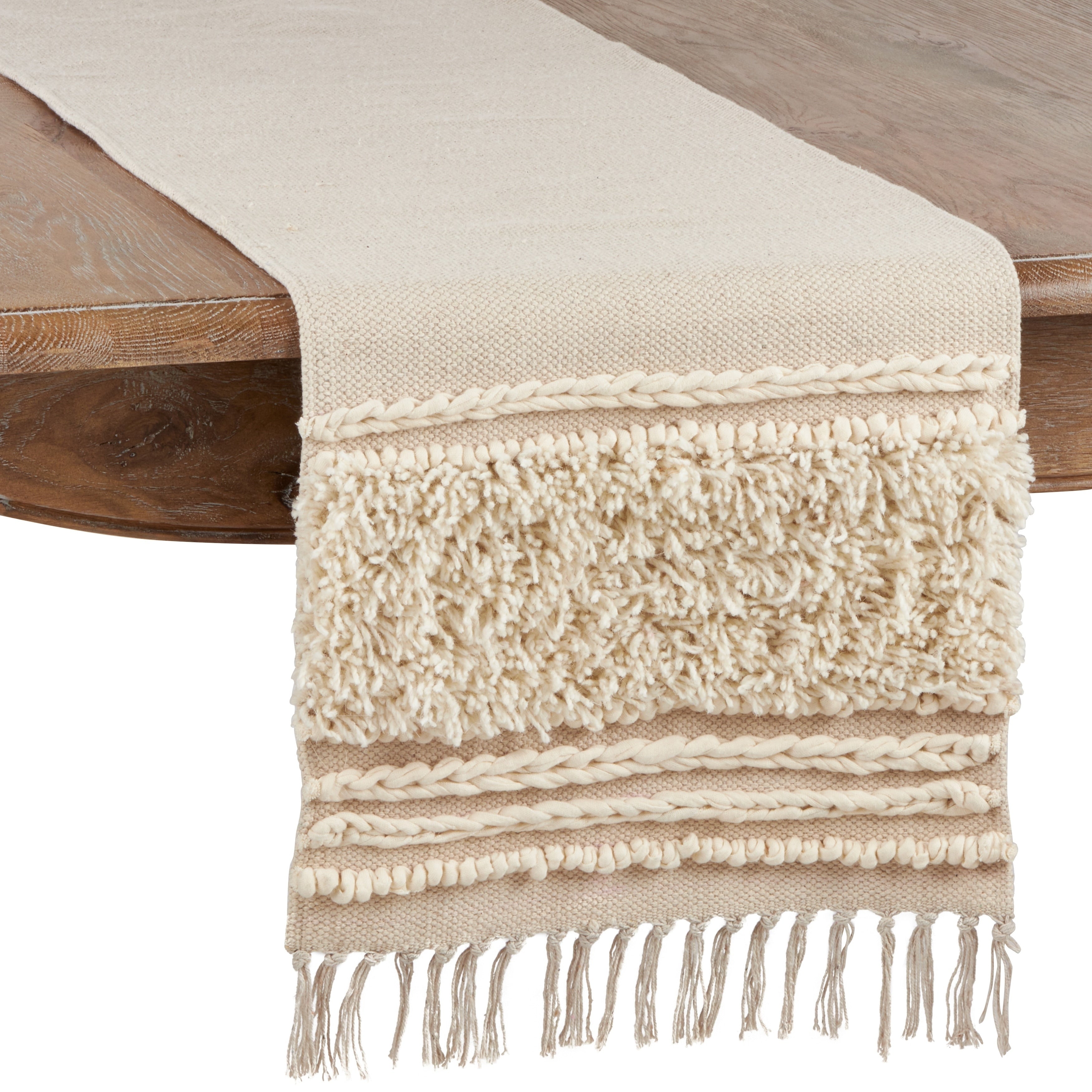 Cotton Table Runner With Knot Appliqu Design