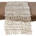 Cotton Table Runner With Macram Design