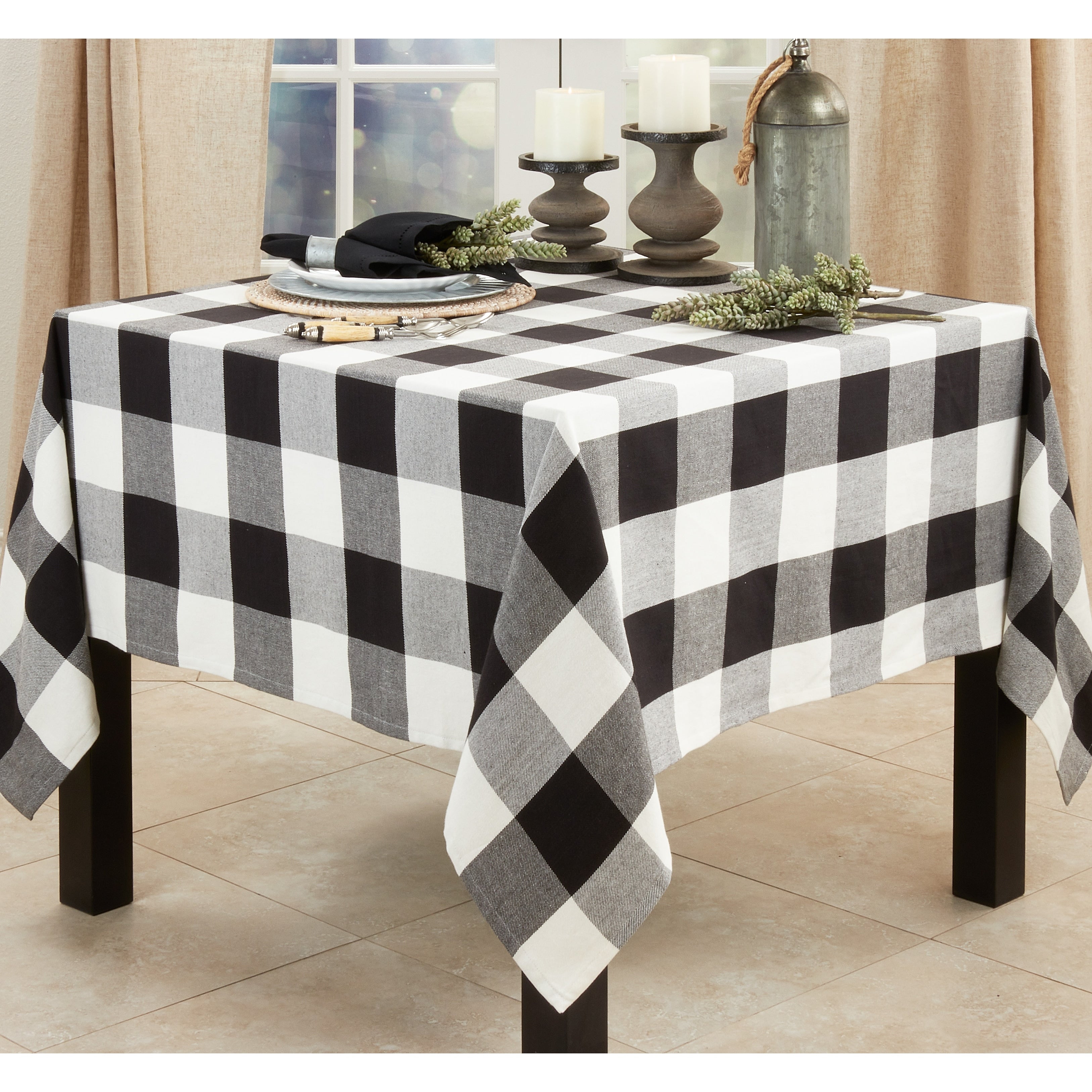 Buffalo Plaid Check Pattern Design Cotton Tablecloth