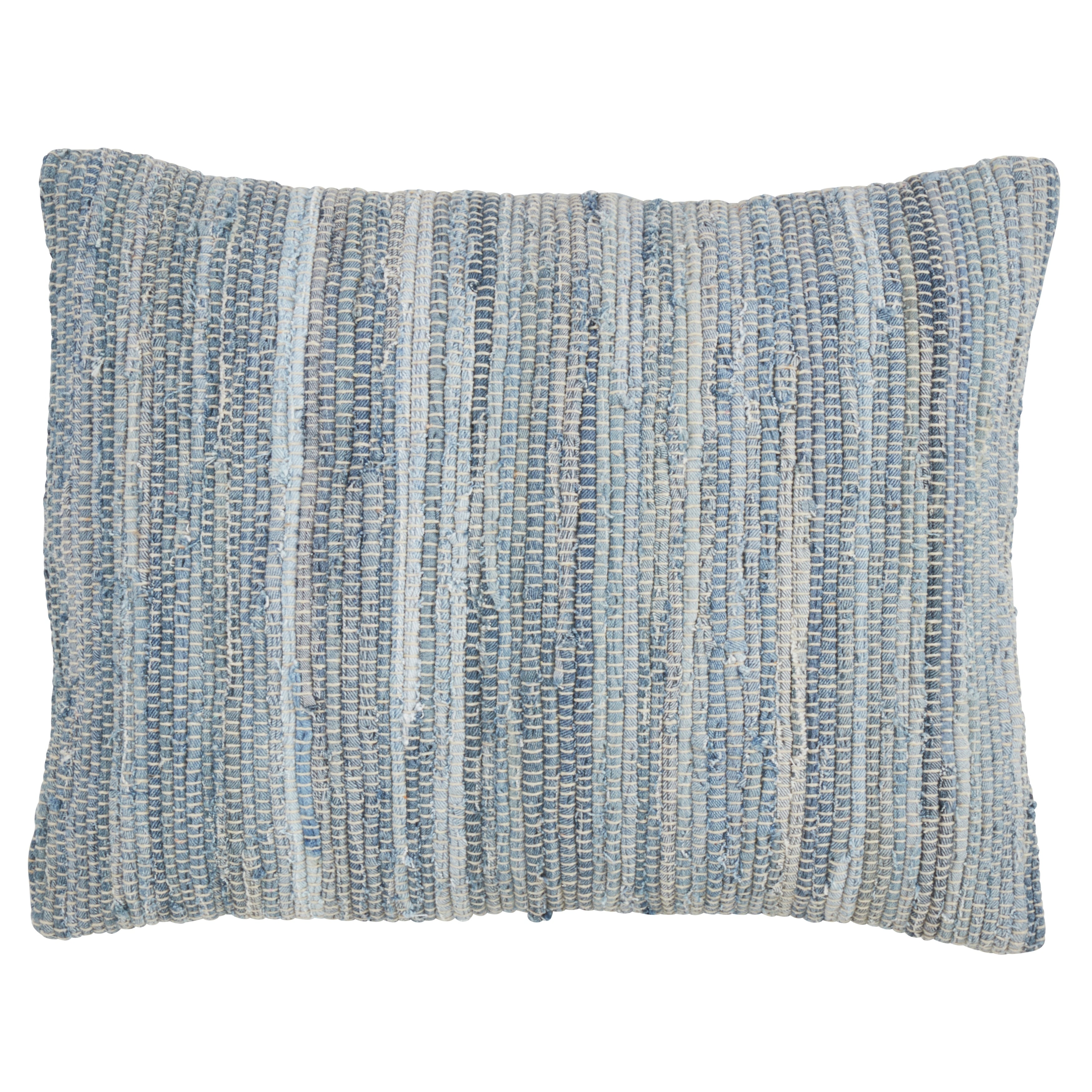 Down Filled Cotton Throw Pillow With Chindi Design