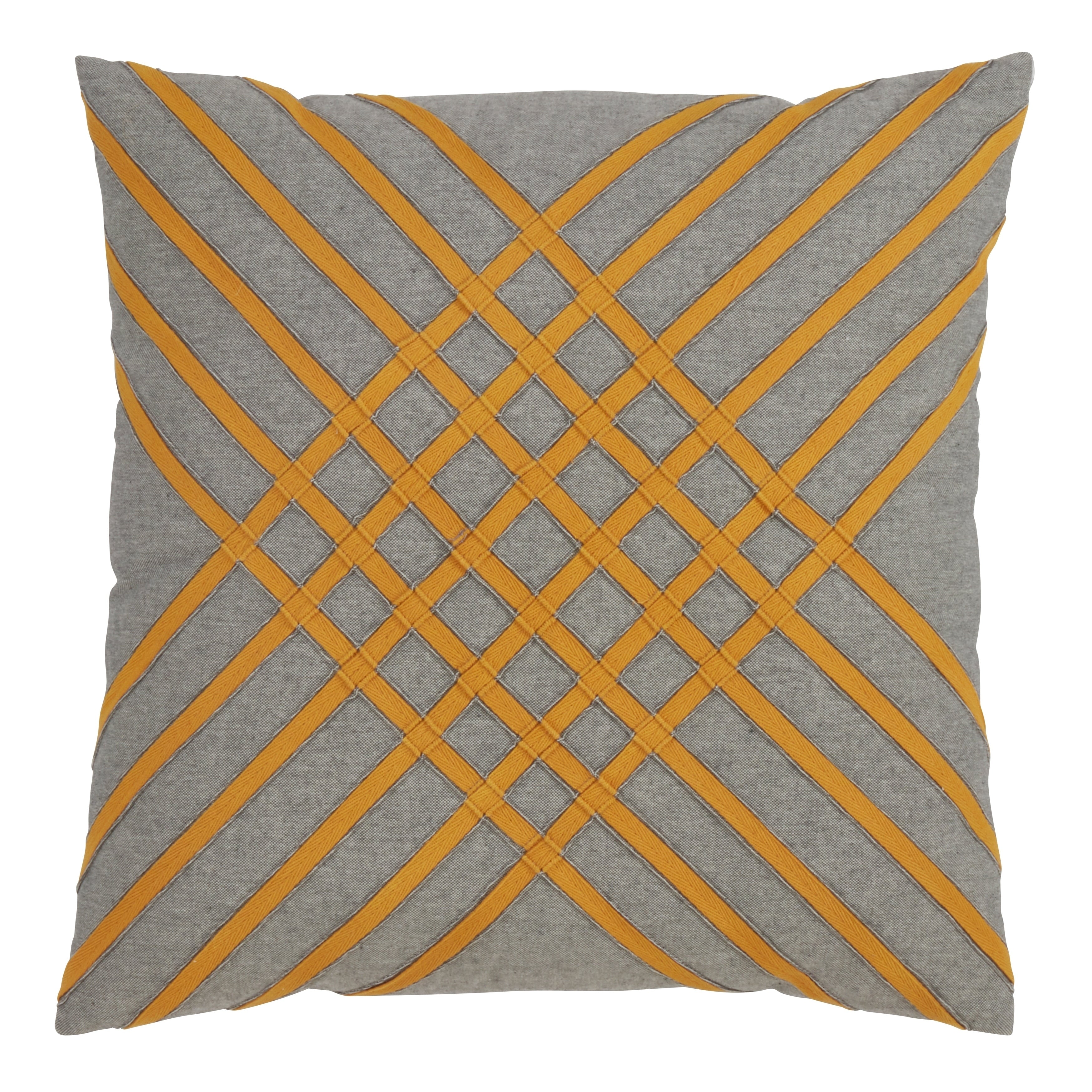Saro Lifestyle Cotton Throw Pillow With Cross Hatch Design And Down Filling