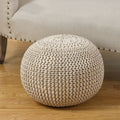 Cotton Twisted Foil Print Rope Pouf