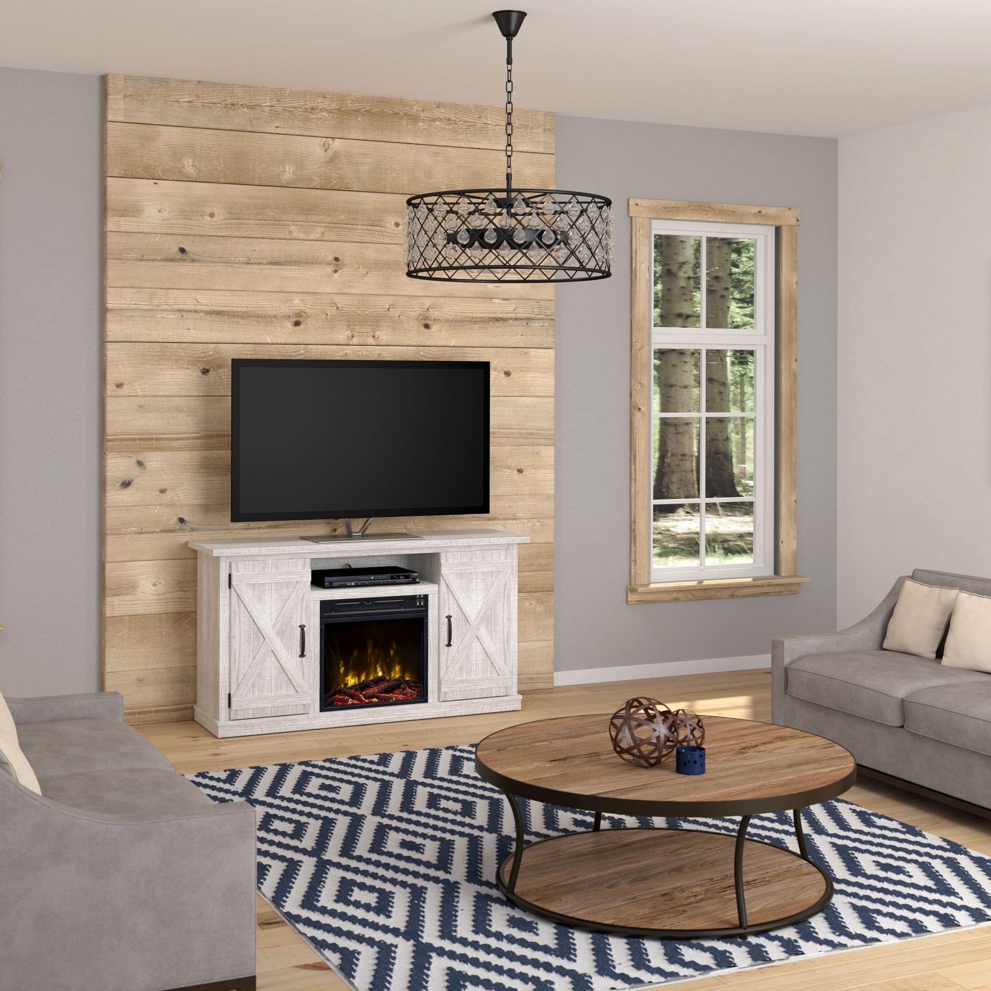 Cottonwood Fireplace Tv Stand For Tvs Up To 55 White