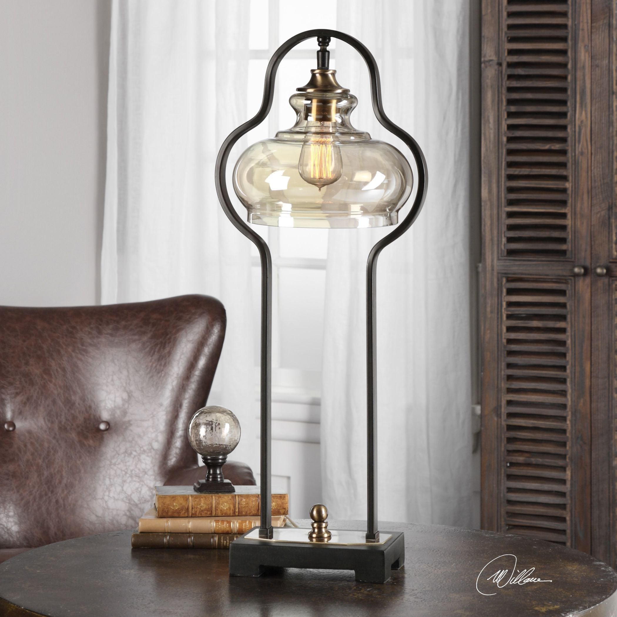 Cotulla Aged Black Desk Lamp 1 Light
