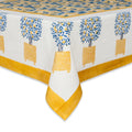 Couleur Nature Lemon Tree Round Tablecloth Blue Yellow