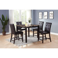 Counter Height 5Pc Dining Table Set Square Faux Marble Table Espresso Finish