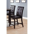 Counter Height Dining Chairs Faux Leather Upholstered Espresso Finish