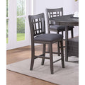 Counter Height Dining Chairs Nailhead Trim Upholstered Seat Gray Finish
