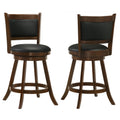 Counter Height Stool With Upholstered Seat Brown Set Of 2