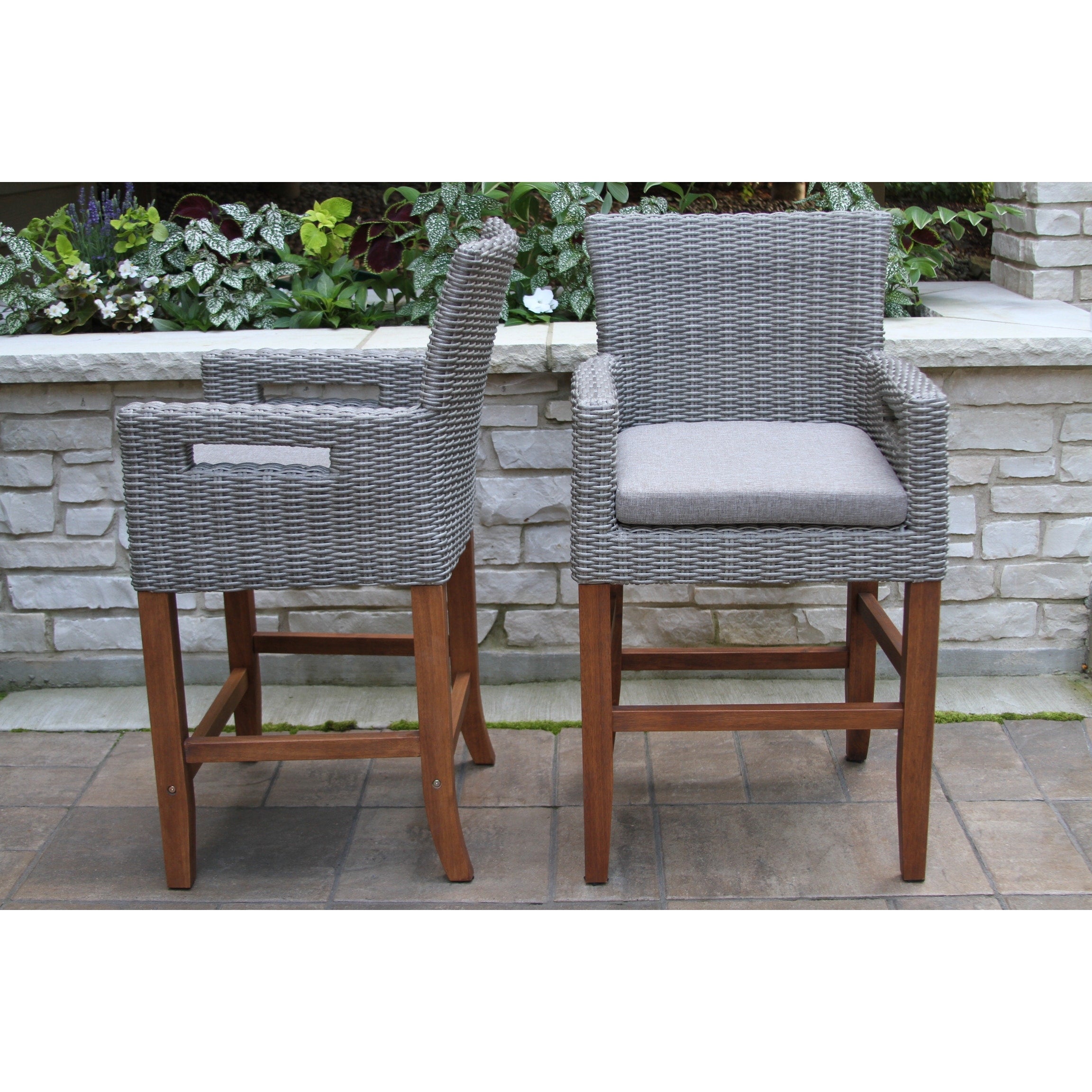 Havenside Home Eilana Counter Height Wicker And Eucalyptus Stools Set Of 2