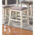 Counter Height Dining Stool Nailhead Trim White Finish