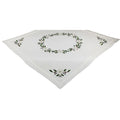 Country Poinsettia Embroidered Hemstitch Table Topper 34 By 34 Inchwhite
